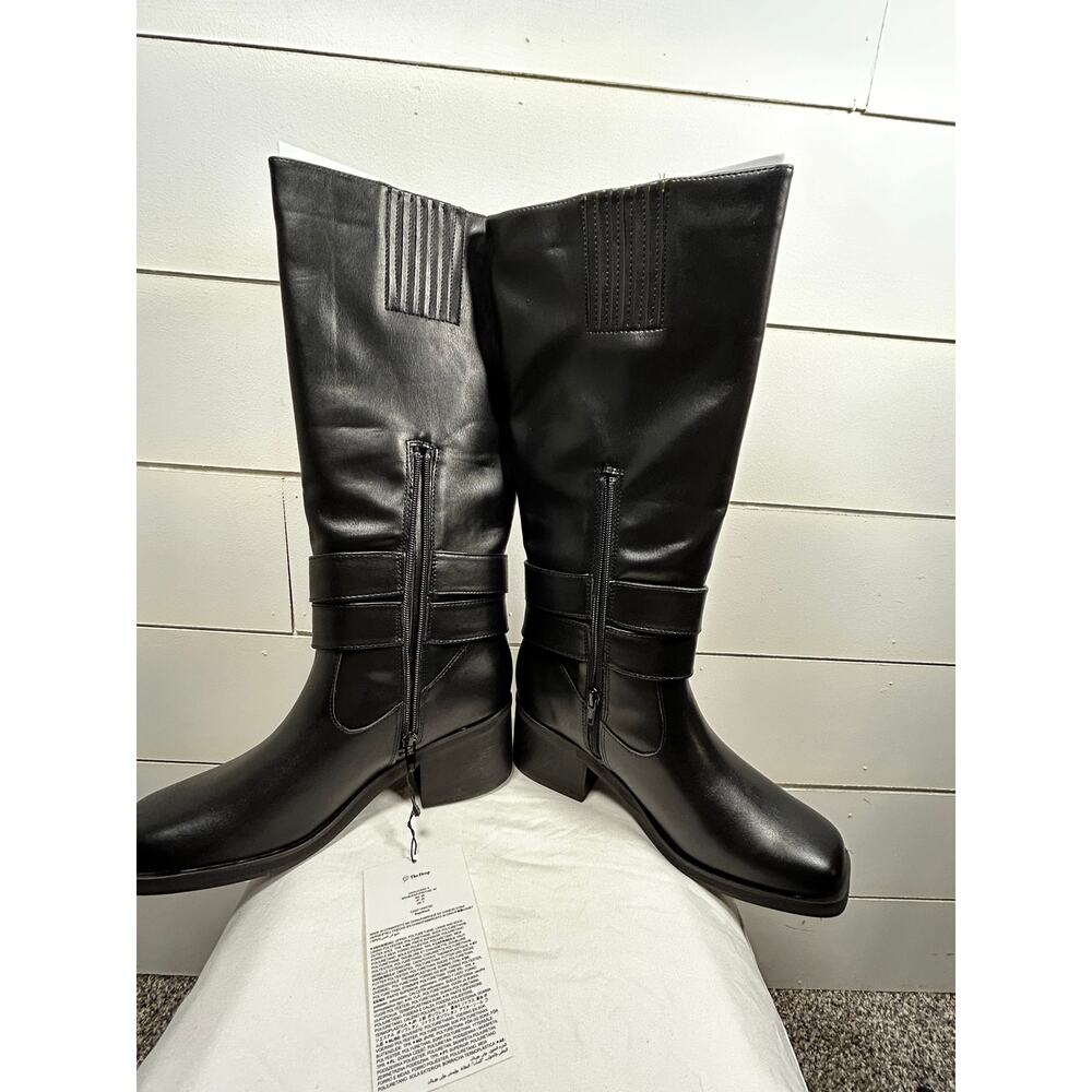 NIB-The Drop Women's Sage Tall Biker Boot w/ Buckles Backl Size 9 NEW - Picture 4 of 13